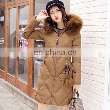 Winter Korean version of the long section of the big collar collar down jacket female waist was thin knee thick cottonS1006