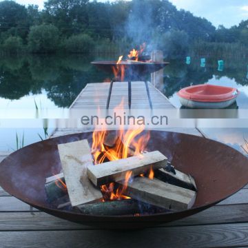 Wood burning 60-150cm corten steel metal fire bowl outdoor