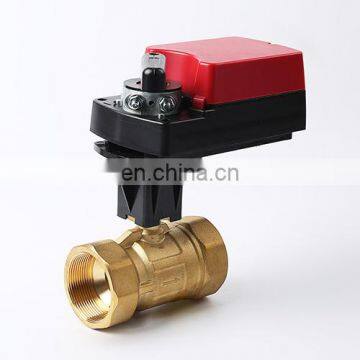 2 way brass G1" DN25 0-10V 8Nm PID regulating valve motorized ball valve for HVAC system, AC100-240V
