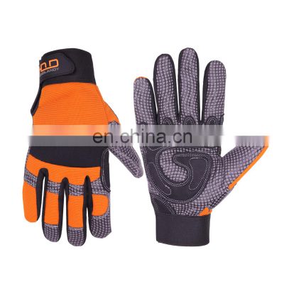 HANDLANDY Anti Slip Silicone Coating Palm Dirt Bike Gloves Assembly Construction Work Gloves Heavy Duty Mechanic Gloves