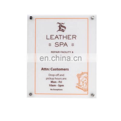 Acrylic Sign Holder Acrylic Display Stand for store with Silk Screen Logo
