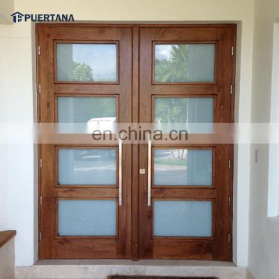 Luxury Teak Wood Front Entry Door Entrance Double Wooden Doors Main Entrance Modern