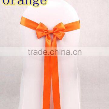 5cm width satin wedding chair sashes for chair covers, orange colour