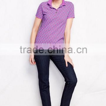custom women polo-shirt with allover printing