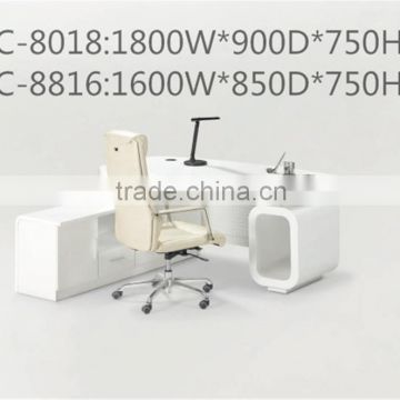 Curved white office desk TC-8018/TC-8016