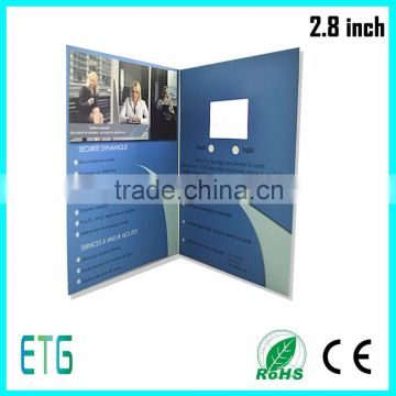 2016 popular LCD video business card for advertising with 2.4inch LCD