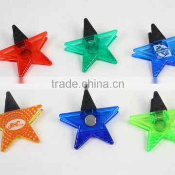 Plastic star shape magnetic clip, Plastic power clip, Promotional magnetic power clip, PTMC029