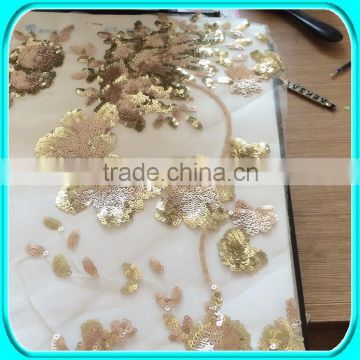 GOLD NET EMBROIDERY FABRIC DESIGN FOR DRESSES
