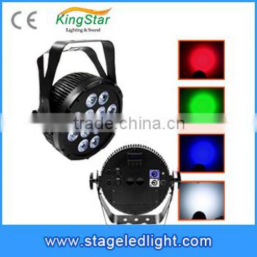 2015 Indoor DMX Disco DJ Christmas Party Favors RGBW 12X10W Quad 4-in-1 LED Stage FLAT Par Can Lighting Fixture for Sale Show