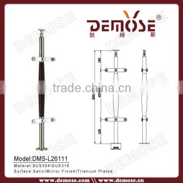 stainless steel fence post/ wood post for glass railing for France