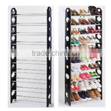 10 tier 30 pairs plastic revolving shoe rack