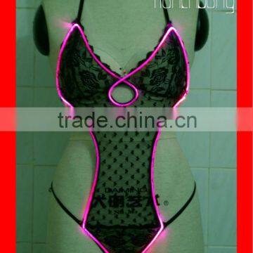 RF Remote color changing night club girl costume, attractive LED Light Sexy Club Dance Costume,