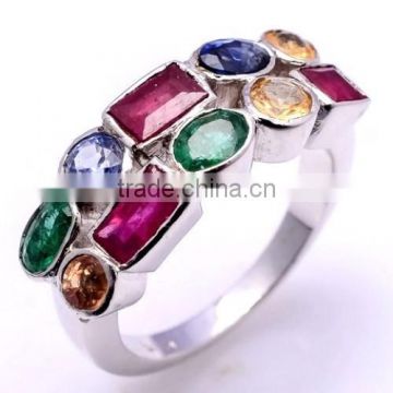 The Gopali Jewellers 925 Sterling Silver Multi Sapphire Tanzanite Gemstone Fashion Ring Handmade Ring For Women