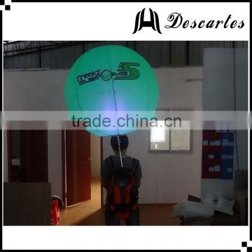 Walking inflatable advertising led light inflatable backpack balloon for sale