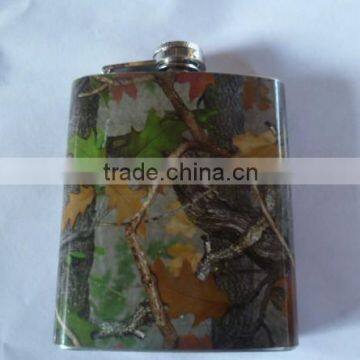 7oz hip flask with water-tranfer printing