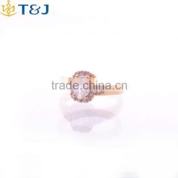 Yiwu T&J Gold plated jewelry ring fashion zircon diamonds rings for wedding