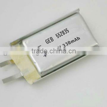 GEB552035 3.7v 330mah lipo rechargeable Lithium Ion Polymer battery