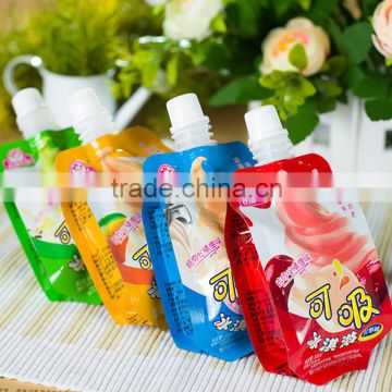 high quality plastic juice pouch with spout packaging bag