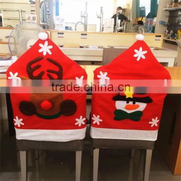 Santa Snow Man Elk Clause Red Hat Chair Cover Christmas Dinner Table Party Indoor Christmas Decoration Supplies
