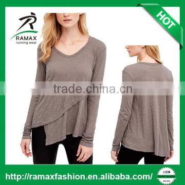 Ramax Custom Women Wholesale 100% Cotton Long Sleeve T Shirts