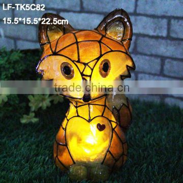 Garden ornament fox garden statue solar light