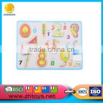 2016 Promotion education toy wooden number puzzle import toys from china