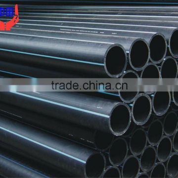 extruded hdpe pipe. black and blue strips / smooth inner & outer wall