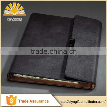 Top Quality Graduation Gift Magnetic Textured Leather Notebook Without Lines
