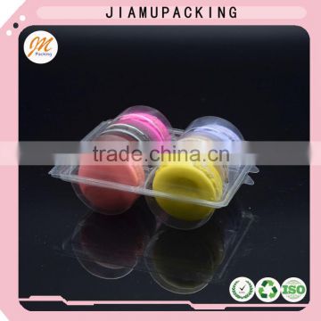 Wholesale disposable clear plastic clamshell gift macaron packaging box