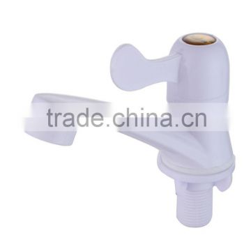 Lnexpensive White plastic Single cold Basin faucet