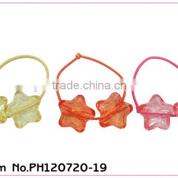 decorative elastic hair ties with plastic stars for kids