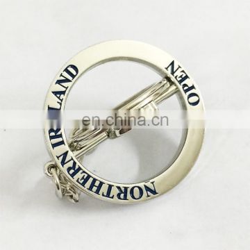 promotional zinc alloy custom silver rotatable enamel keychains