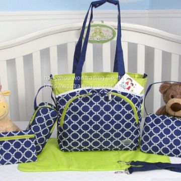 full printed diaper bag with long shoulder and many pockets