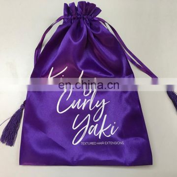 High quantity custom design hair extension satin packainging bag