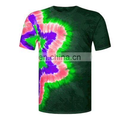 High Quality Summer Short Sleeve Mens Tie Dye Leaf Embroidered T Shirt In Bulk With 4 Colors