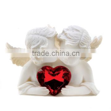 Two In Love Cherub Angel Red Crystal Heart Figurine Statue                        
                                                Quality Choice