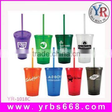 Custom logo double wall plastic Heat Temperature Sensitive color changing cup