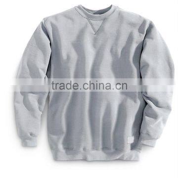 100% Cotton Fleece Men's Pullover Round Neck Sweat Shirt in Grey Color