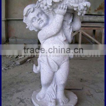 White marble cherub statue
