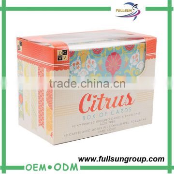 Rectangular paper card mini packaging box with window