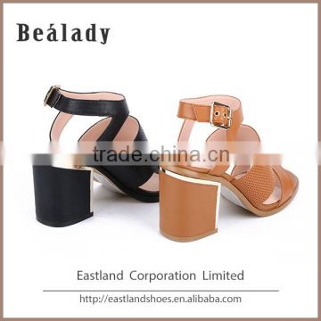 Fashion and comfort office rubber outsole calf nappa leather women shoes sandals