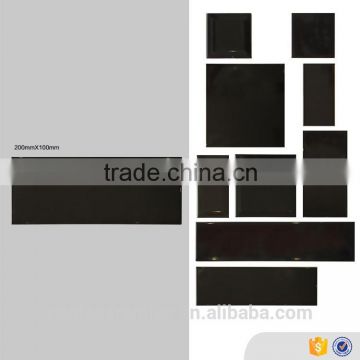 Foshan manufactory brick effect pure black tile,10x20mm kitchen glazed indoor tile, glossy bathroom wall tiles with good quality