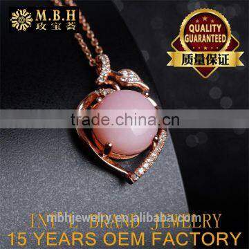 hot sale jewellery set 18K gold plated 925 sterling silver precious natural Opal powder Pendant Necklace Factory wholesale
