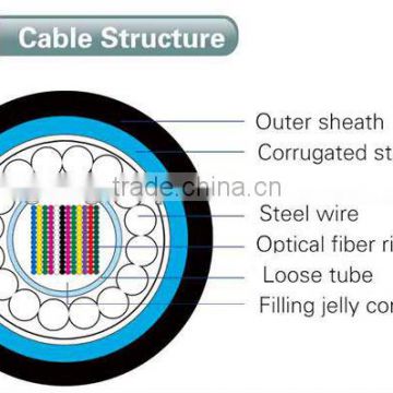 GYDXTS steel wire armored multi core ribbon fiber optic cable
