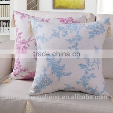 new super soft floral print cushion with tassel