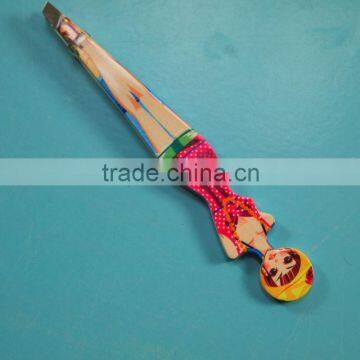 MJ-104 Beauty girl shaped Stainless steel pretty pattern fashion eyebrow tweezer