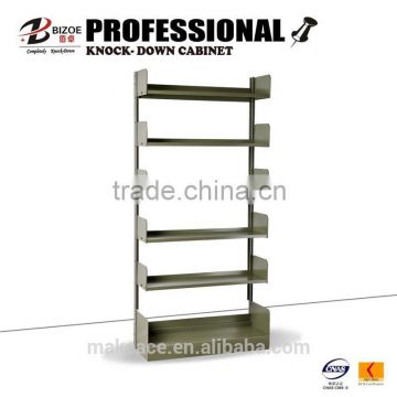 Hot sell modern lowest price kd metal mdf book shelf/rack