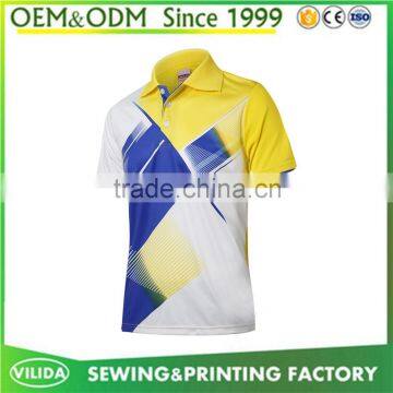 High quality 100% polyester quick dry sublimation sport polo shirt for men or women