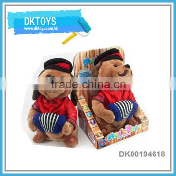 Hot Sale New Item B/O Russian Accordion Red Bear With Action And Singing Display Box Plush Kids Toys