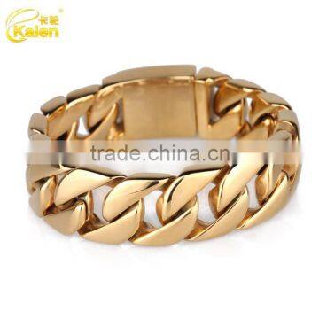 new stainless steel gold plated bracelet for men